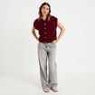 Gilet ample sans manches bordeaux femme