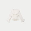 Blouse col claudine bas resserr&eacute; ecru femme