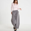 Pantalon barrel taille basse gris femme