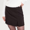 Jupe-short droite fentes noir femme