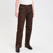 Pantalon droit marron femme