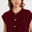 Gilet ample sans manches bordeaux femme