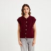 Gilet ample sans manches bordeaux femme