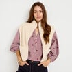 Veste sans manches effet polaire ecru femme
