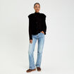 Gilet sans manches effet polaire noir femme
