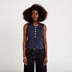 Veston sans manches bleu femme