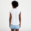 Chemise ample sans manches pliss&eacute;e ecru femme