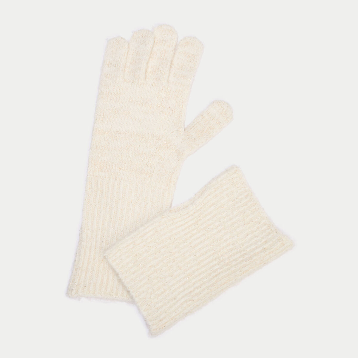 Gants 2-en-1 ivoire femme