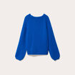 Pull ample col rond manches longues bleu electrique femme