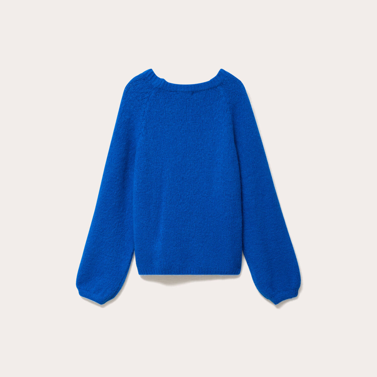 Pull ample col rond manches longues bleu electrique femme