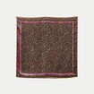 Foulard carr&eacute; satin taupe femme