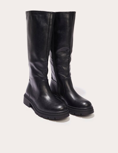 Bottes chelsea crant&eacute;es noir femme