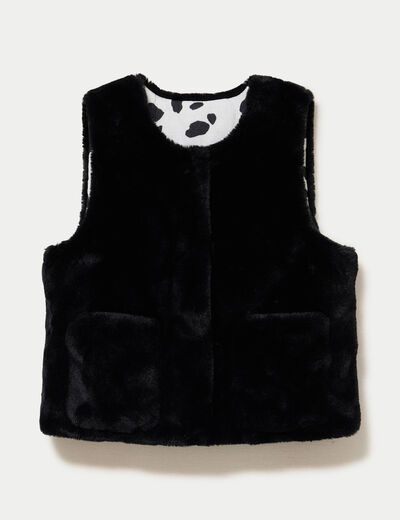 Gilet r&eacute;versible sans manches noir femme