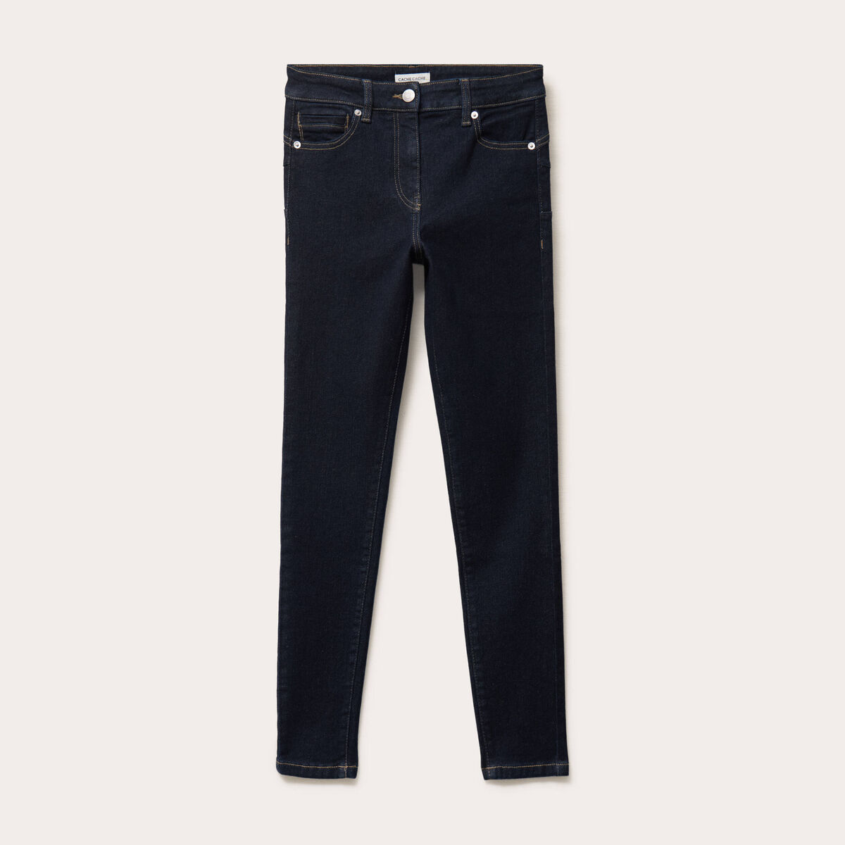 Jean skinny push-up taille standard denim brut femme