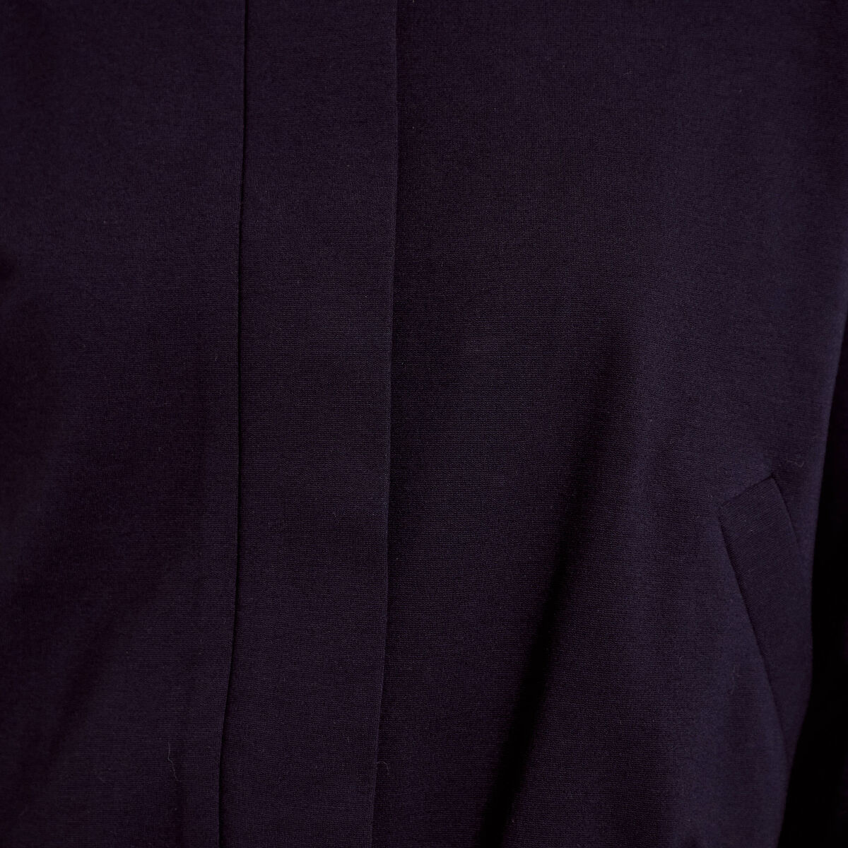 Veste cropped bas resserr&eacute; bleu marine femme