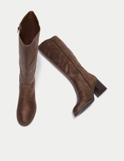 Bottes &agrave; talon marron femme