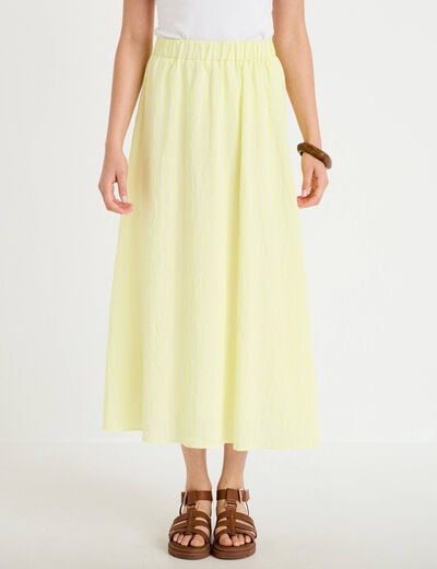Jupon &eacute;vas&eacute; longueur 3/4 jaune femme