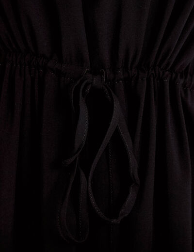 Robe longue &eacute;vas&eacute;e col v sans manches noir femme