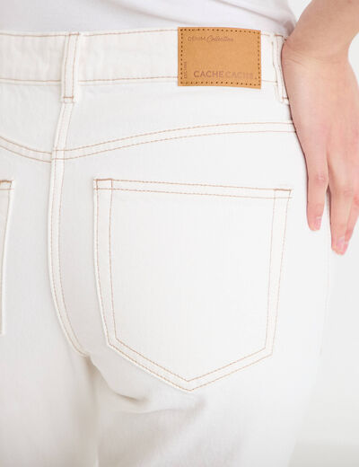 Jean slim taille standard denim blanc femme