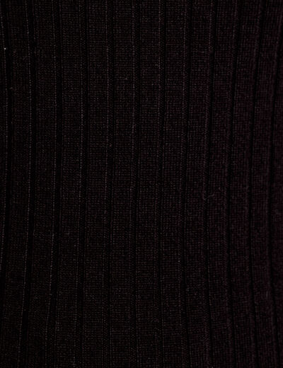 Pull c&ocirc;tel&eacute; col roul&eacute; noir femme