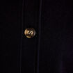 Veste droite col mao manches longues bleu marine femme