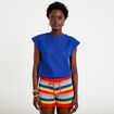 D&eacute;bardeur ajour&eacute; bleu electrique femme