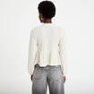 Blouse droite pliss&eacute;e col montant ecru femme