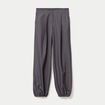 Pantalon city taille basse effet boule gris fonc&eacute; femme