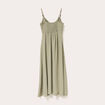 Robe longue &eacute;vas&eacute;e fendue vert kaki femme