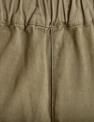 Pantalon barrel taille haute vert kaki femme
