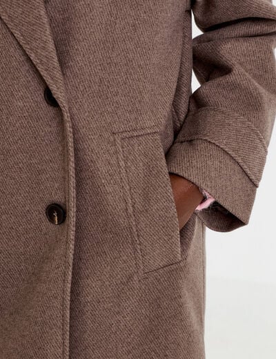 Manteau oversize manches longues taupe femme