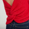 Pull d&eacute;collet&eacute; dos rouge femme
