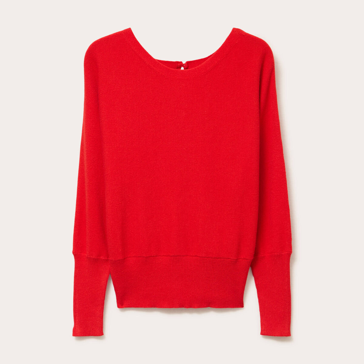 Pull manches chauves-souris rouge femme