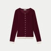 Top col rond manches longues bordeaux femme