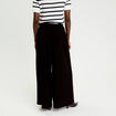 Pantalon large avec ceinture noir femme