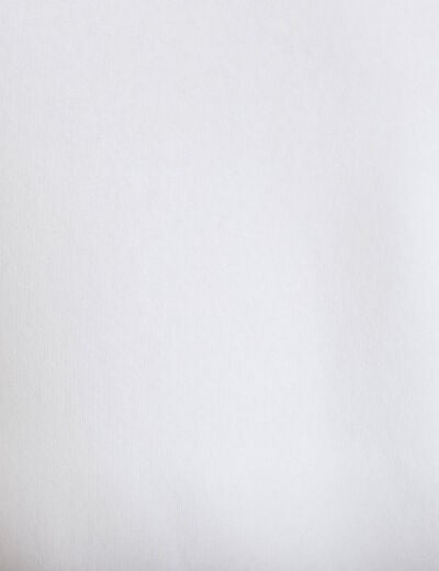 Sweat oversize col rond manches longues blanc femme