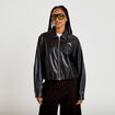 Veste effet boule manches longues noir femme