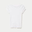 T-shirt ajust&eacute; manches courtes blanc femme