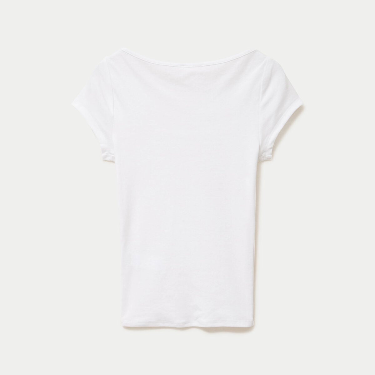 T-shirt ajust&eacute; manches courtes blanc femme