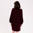 Robe pull col roul&eacute; rouge fonc&eacute; femme