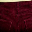 Pantalon large en velours bordeaux femme