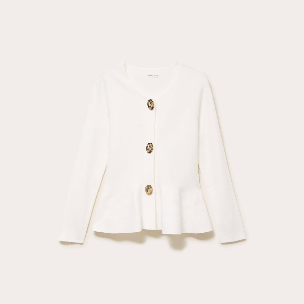 Gilet p&eacute;plum ecru femme