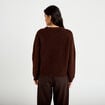 Pull ample col rond manches longues marron fonc&eacute; femme
