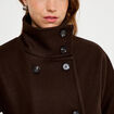 Caban court col montant marron fonc&eacute; femme