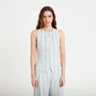 Gilet sans manches boutonn&eacute; blanc femme