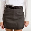 Jupe avec ceinture amovible gris femme