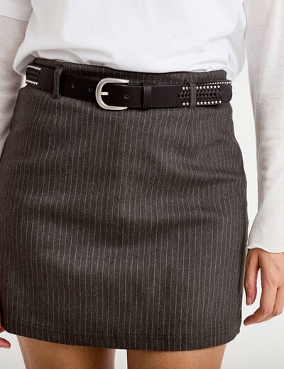 Jupe avec ceinture amovible gris femme
