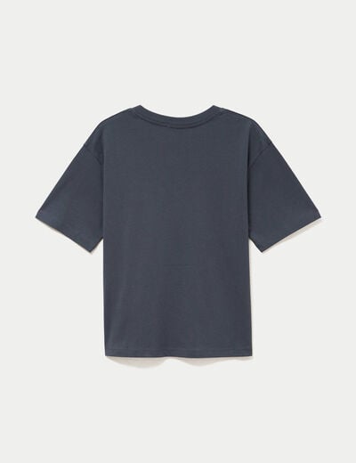 T-shirt col v manches courtes gris femme