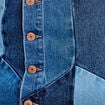Jupe courte &eacute;vas&eacute;e taille haute en jean denim double stone femme