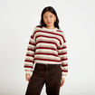Pull ample manches longues ivoire femme